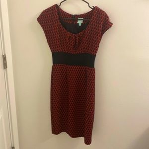 Black and Red Petite Tracy Reese Knee Length Winter Dress